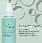 mCaffeine 2% Salicylic Acid Niacinamide & Matcha Tea Face Wash | Grocsy