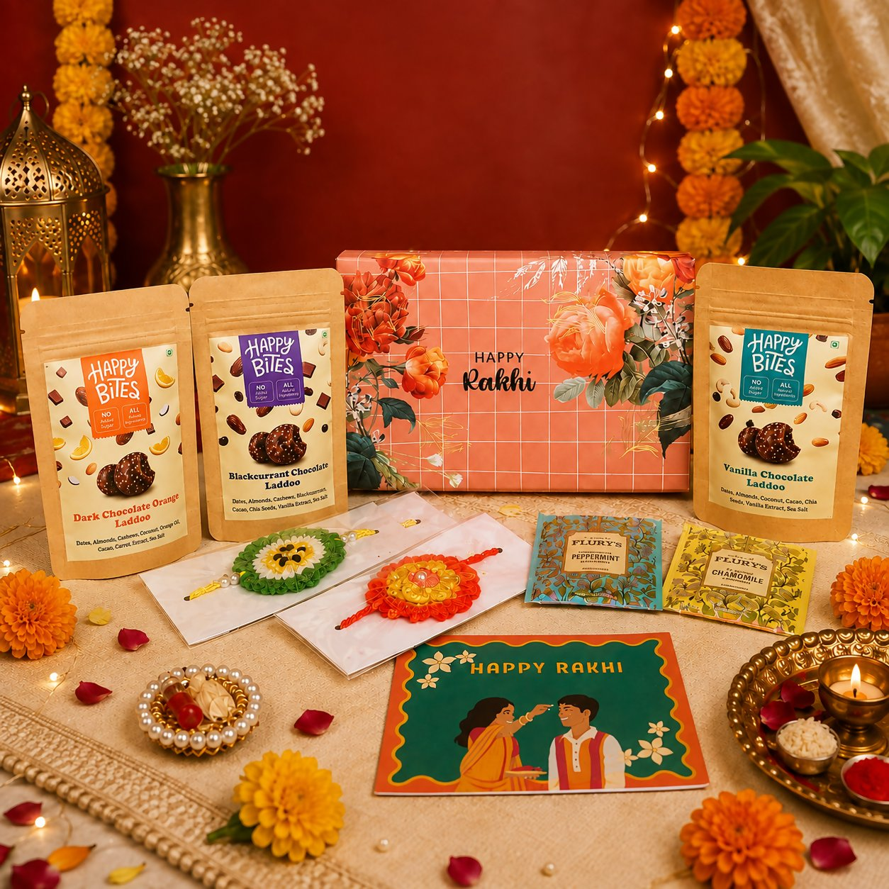Happy Bites Rakhi Gift Hamper – Bandhan Pyaar Ka | Grocsy