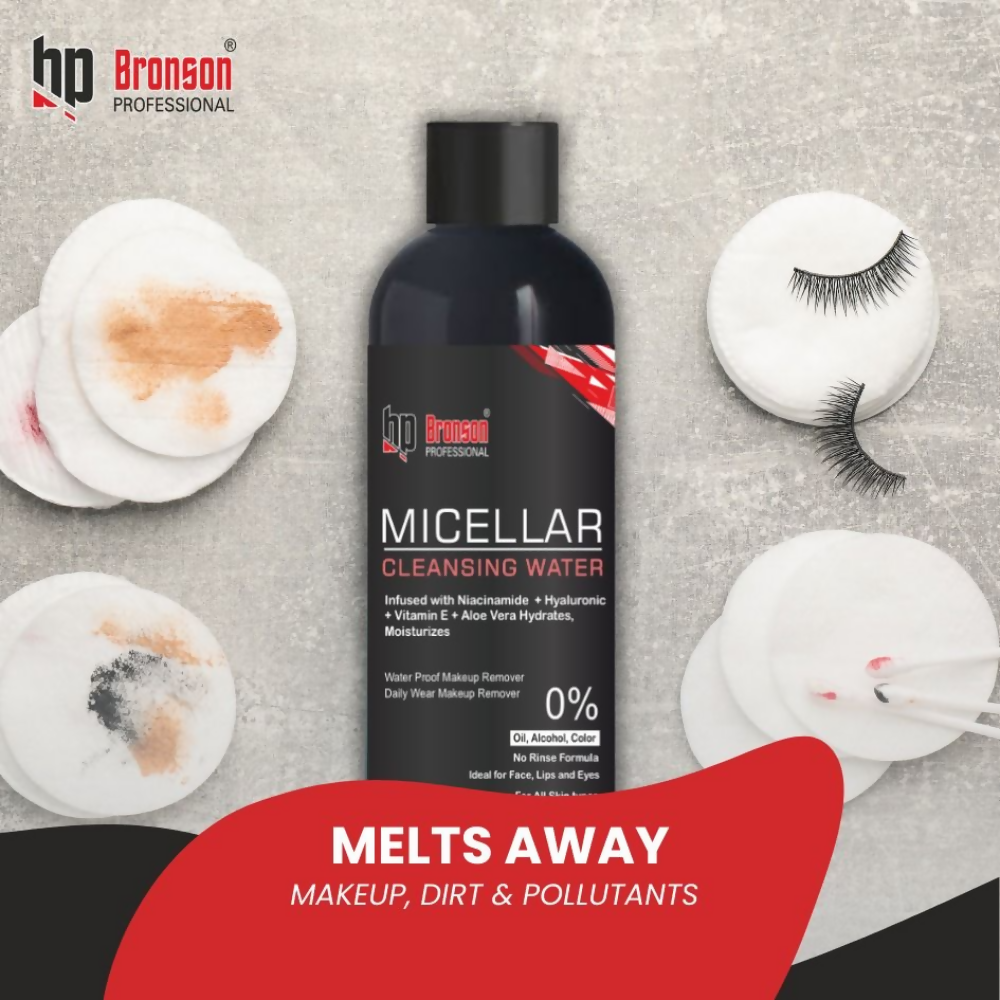 Bronson Professional Micellar Cleansing Water infused with Niacinamide & Hyaluronic Acid Makeup Cleanser | Grocsy