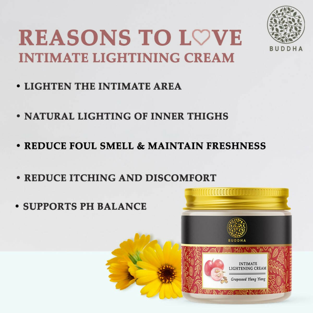Buddha Natural Intimate Lightening Cream - for Lighten The Skin In Intimate Areas | Grocsy
