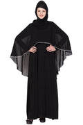 Bashariya A Line Abaya With Attached Georgette Cape For Full Coverage | Grocsy