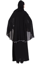 Bashariya A Line Abaya With Attached Georgette Cape For Full Coverage | Grocsy