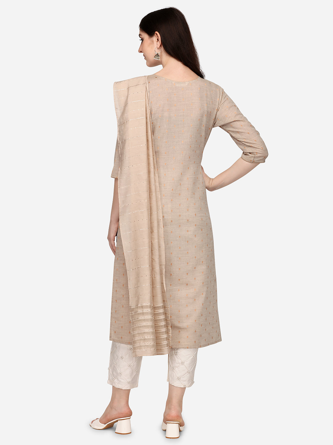 Embroidered Kurta With Pant & Dupatta Set, Multicolor - Hiral Fashion | Grocsy