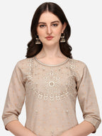 Embroidered Kurta With Pant & Dupatta Set, Multicolor - Hiral Fashion | Grocsy