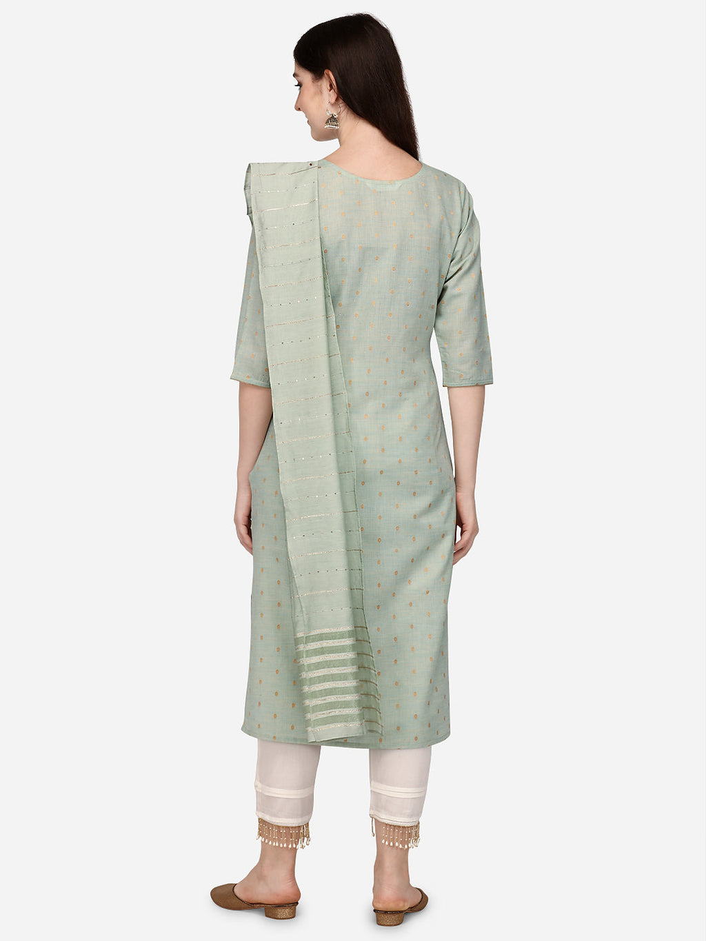 Embroidered Kurta With Pant & Dupatta Set, Multicolor - Hiral Fashion | Grocsy