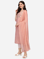 Embroidered Kurta With Pant & Dupatta Set, Multicolor - Hiral Fashion | Grocsy