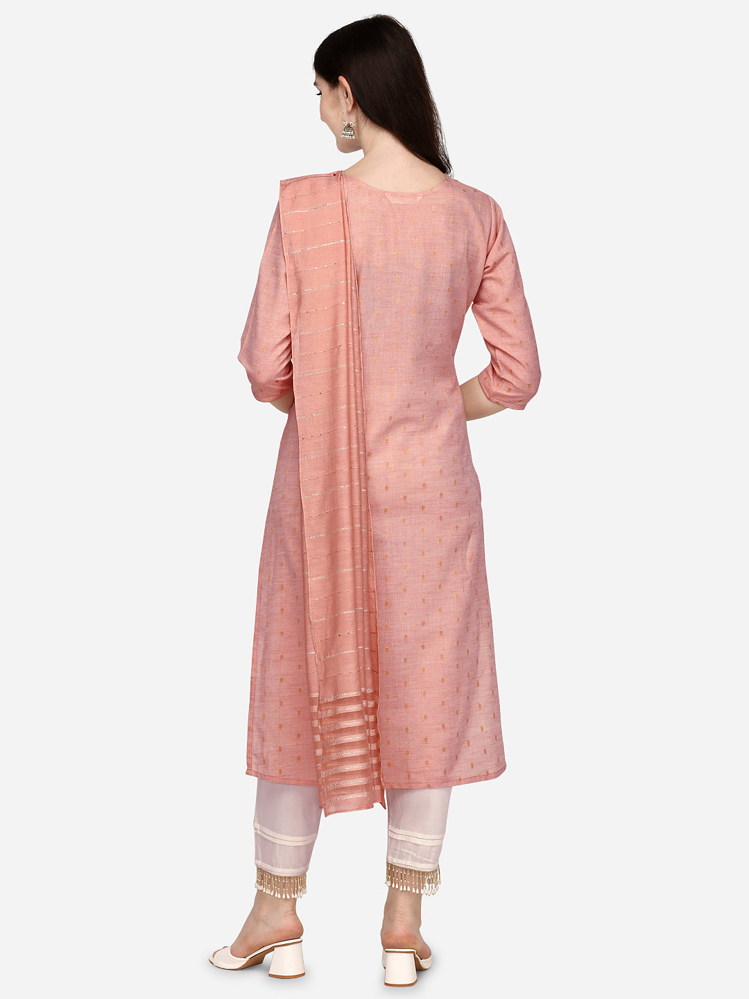 Embroidered Kurta With Pant & Dupatta Set, Multicolor - Hiral Fashion | Grocsy