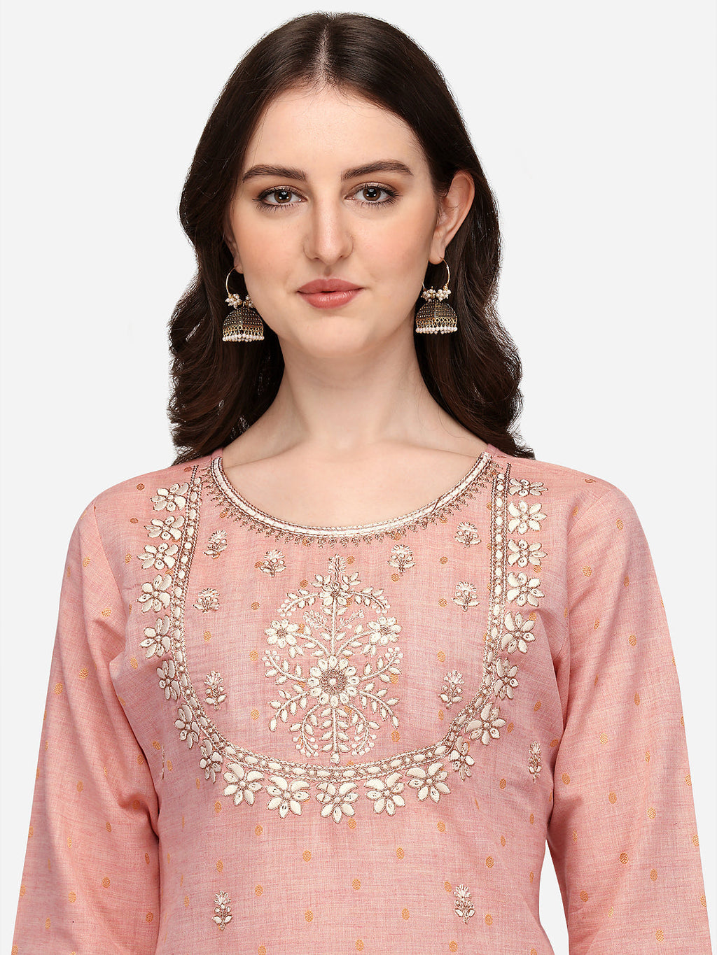 Embroidered Kurta With Pant & Dupatta Set, Multicolor - Hiral Fashion | Grocsy