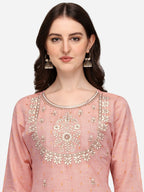 Embroidered Kurta With Pant & Dupatta Set, Multicolor - Hiral Fashion | Grocsy