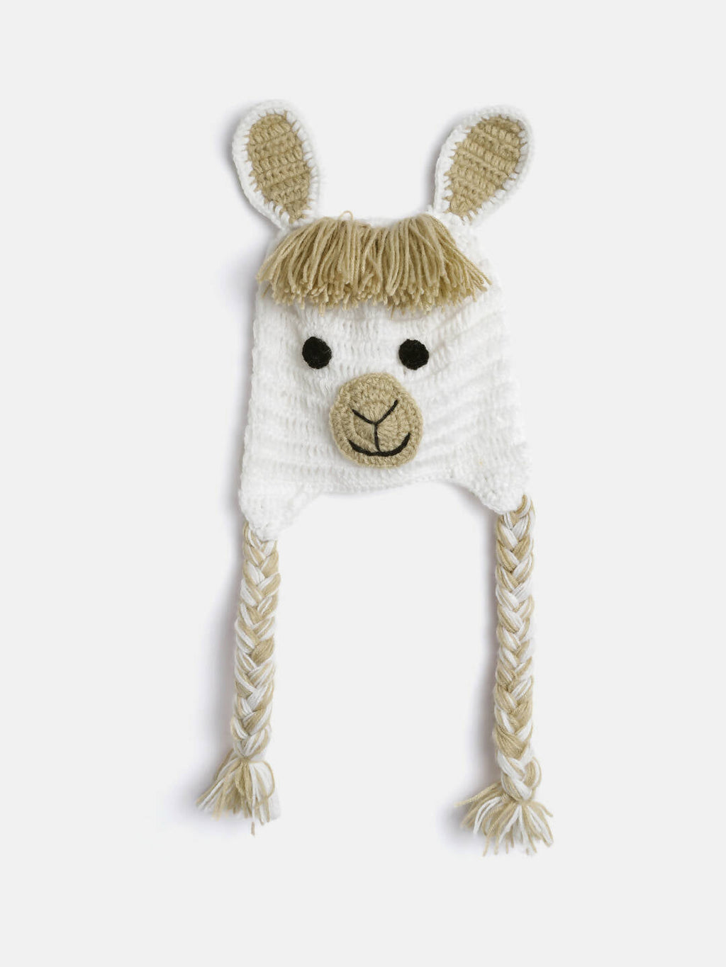 Chutput Kids Woollen Hand Knitted Llama Detail Cap - White | Grocsy
