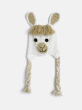 Chutput Kids Woollen Hand Knitted Llama Detail Cap - White | Grocsy