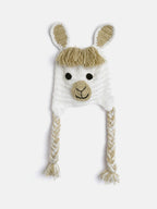 Chutput Kids Woollen Hand Knitted Llama Detail Cap - White | Grocsy