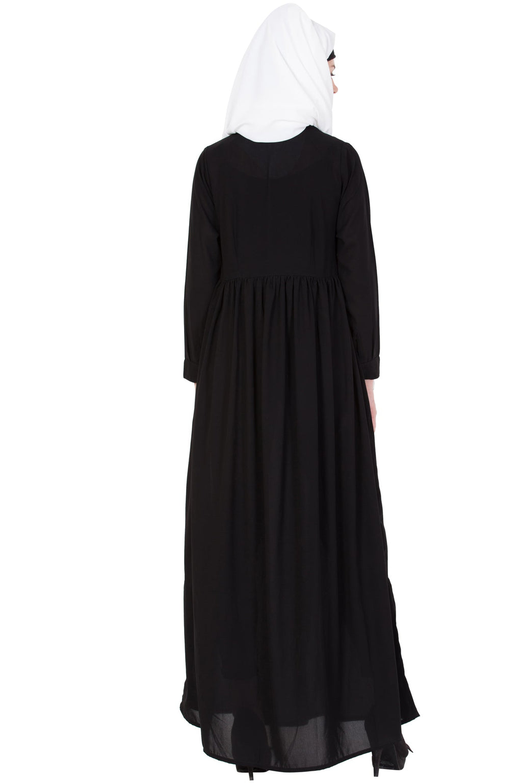 Bashariya Simple Abaya With Gather On Waistline | Grocsy