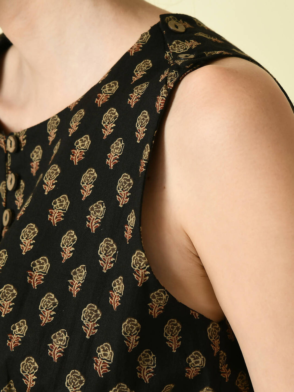 Myshka Women's Black Ethnic Motifs Printed Top | Grocsy