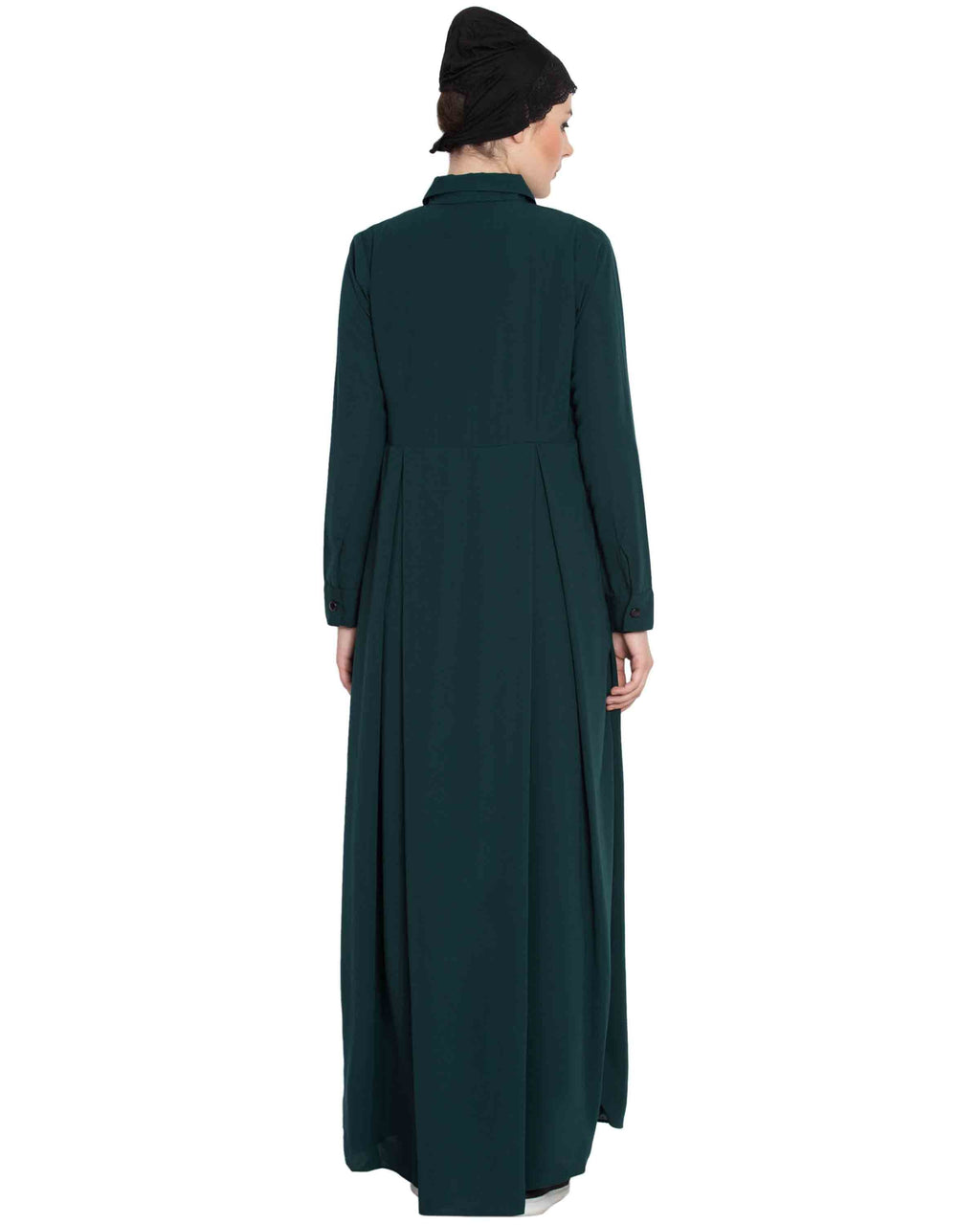 Bashariya Front Open Abaya In Firdaus Fabric With Fabric Belt and Side Pockets | Grocsy