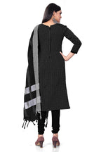 Black Cotton Jacquard Woven Unstitched Dress Material - Amara | Grocsy