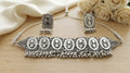 Jewel City Oxidized Silver Mirror Choker Set, Ethnic Jewelry For Women | Grocsy