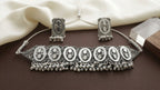 Jewel City Oxidized Silver Mirror Choker Set, Ethnic Jewelry For Women | Grocsy