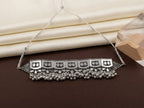 Jewel City Oxidized Silver Mirror Choker Set, Traditional Ethnic Jewelry For Women | Grocsy
