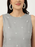 Joban Fashion Grey Rayon and Embroidered Work Straight Kurta Bottom Set | Grocsy