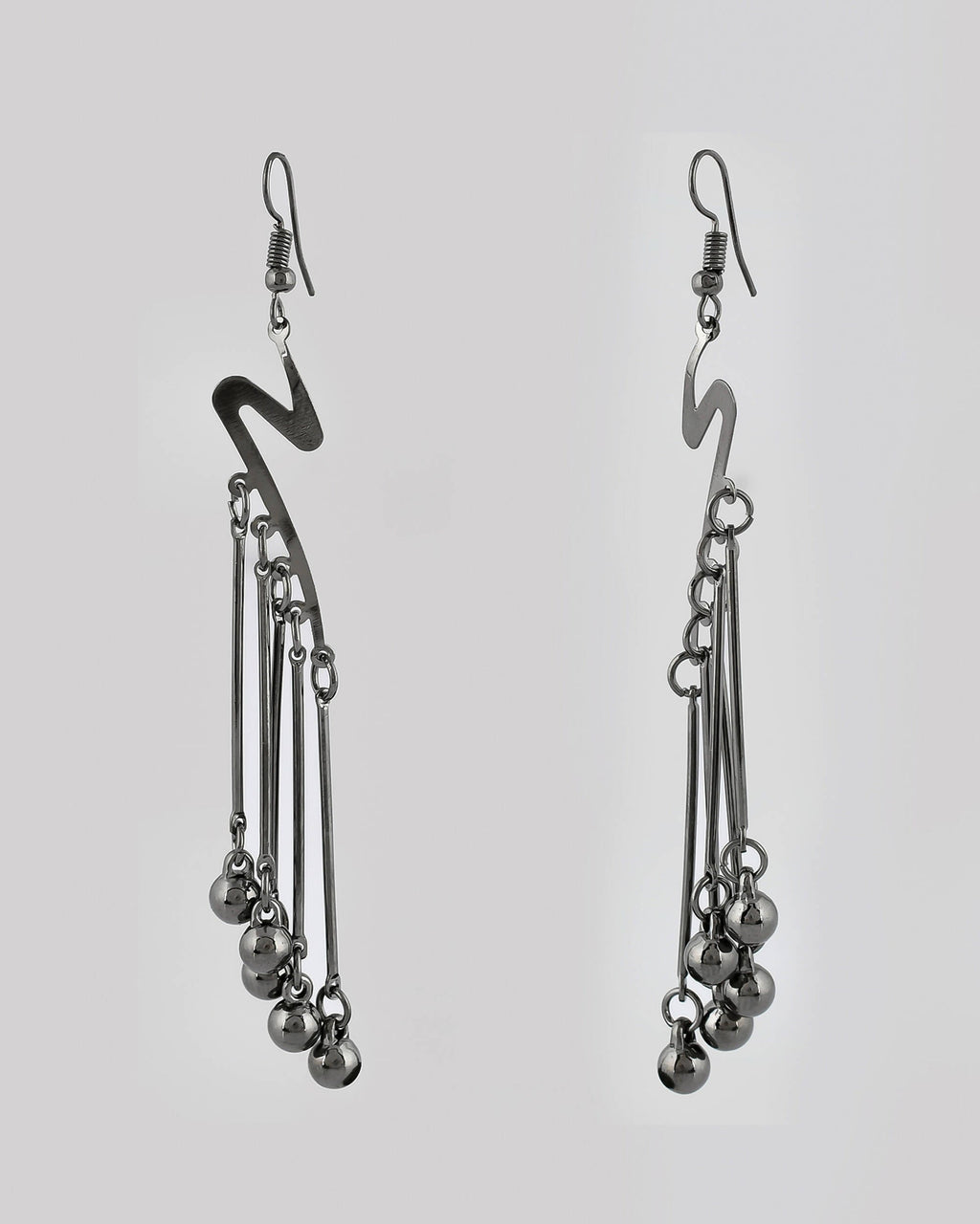 VOJ Women Rhodium-Plated Drop Chain Earrings Stainless Steel Drops & Danglers