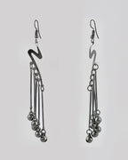 VOJ Women Rhodium-Plated Drop Chain Earrings Stainless Steel Drops & Danglers