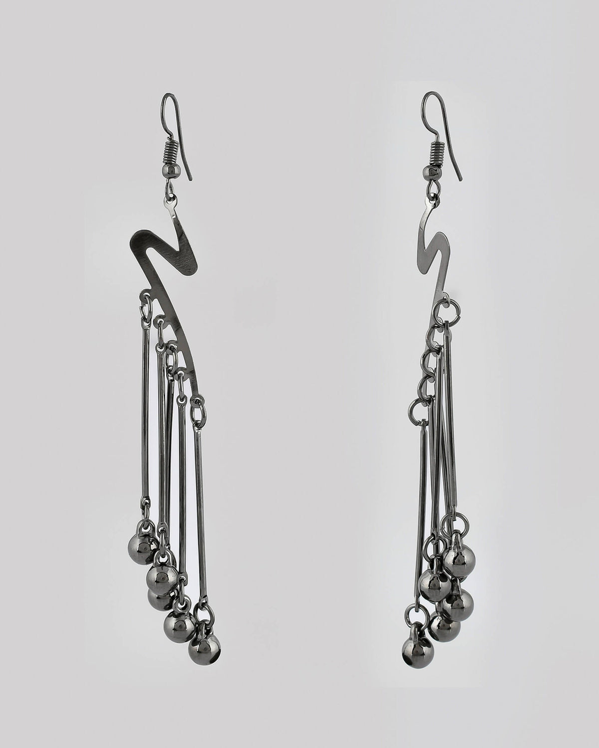 VOJ Women Rhodium-Plated Drop Chain Earrings Stainless Steel Drops & Danglers