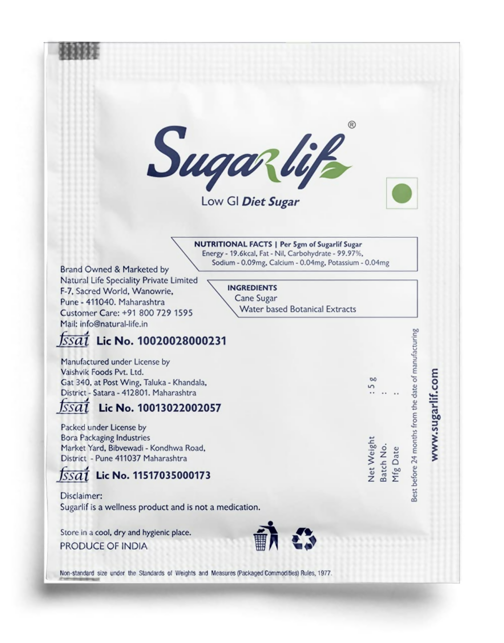 Sugarlif Low Gi Diet Sugar Diabetic Friendly Herbal Cane Sugar- Free | Grocsy