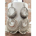 MS Fashion India Double Design And Chandbali Hangings Step By Step With Silver Drops Earrings | Grocsy