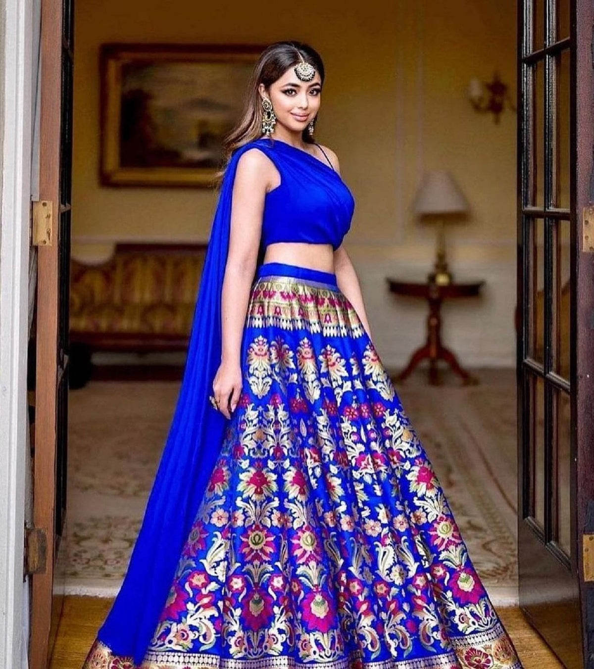 Lehenga Mart Designer Wedding Lehenga Choli For Women - Blue | Grocsy