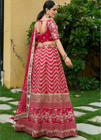 Lehenga Mart Designer Wedding Lehenga Choli For Women - Red | Grocsy