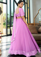 Lehenga Mart Designer Wedding Lehenga Choli For Women - Lavender | Grocsy
