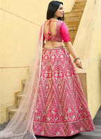 Lehenga Mart Designer Wedding Lehenga Choli For Women - Pink | Grocsy