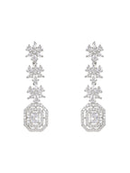 Stylish Silver Plated Cubic Zirconia American Diamond CZ AD Necklace Jewellery Set For Women & Girls - Wahe Jewels - Swadesiicart