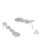 Stylish Silver Plated Cubic Zirconia American Diamond CZ AD Necklace Jewellery Set For Women & Girls - Wahe Jewels - Swadesiicart