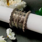 Navratri Traditional Silver Oxidized Bangle Set For Women - Wahe Jewels - Swadesiicart
