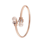 Stylish Rose Gold-Polished Cubic Zirconia American Diamond Adjustable Bracelet For Women & Girls - Wahe Jewels - Swadesiicart