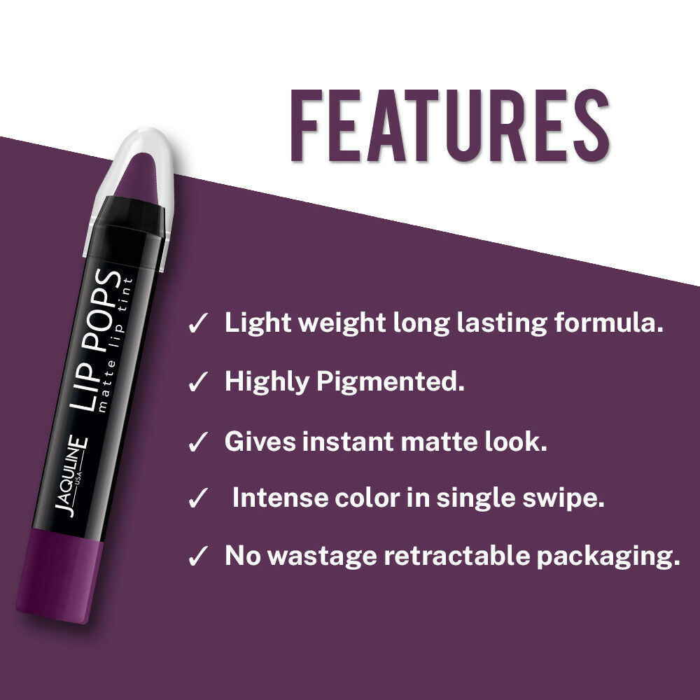 Jaquline USA Lip Pops Matte Lip Tint - Berry Pop 05 | Grocsy