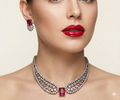 Jewel City Party Wear Red American Diamond Necklace Set | Grocsy