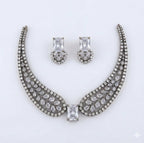 Jewel City White American Diamond Necklace Set | Grocsy