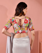 Amodini Designer Studio Women's Mauve Sequin Zara Multicolored Postion Print Blouse with Sleeves | Grocsy
