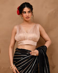 Amodini Designer Studio Women's Rose Gold V neck Wrinkled sleeveless blouse | Grocsy