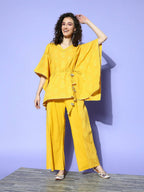 Ahalyaa Women's Traditional Wea Co-ods - Mustard | Grocsy