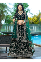 Lehenga Mart Designer Wedding Lehenga Choli For Women - Green | Grocsy