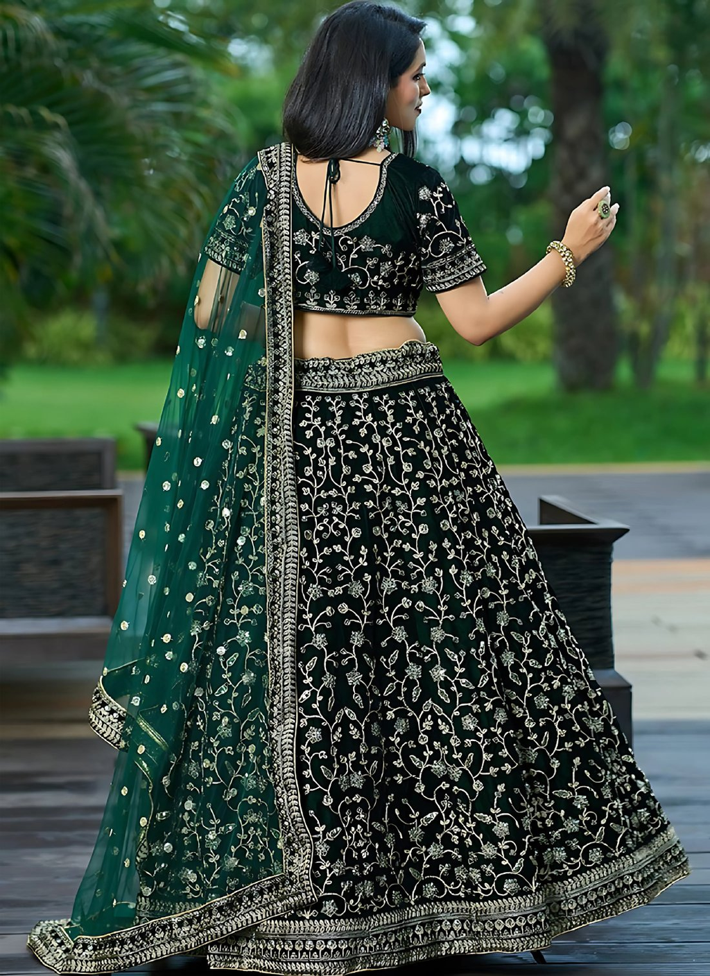 Lehenga Mart Designer Wedding Lehenga Choli For Women - Green | Grocsy