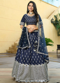 Lehenga Mart Designer Wedding Lehenga Choli For Women - Navy Blue | Grocsy