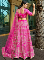 Lehenga Mart Designer Wedding Lehenga Choli For Women - Pink | Grocsy