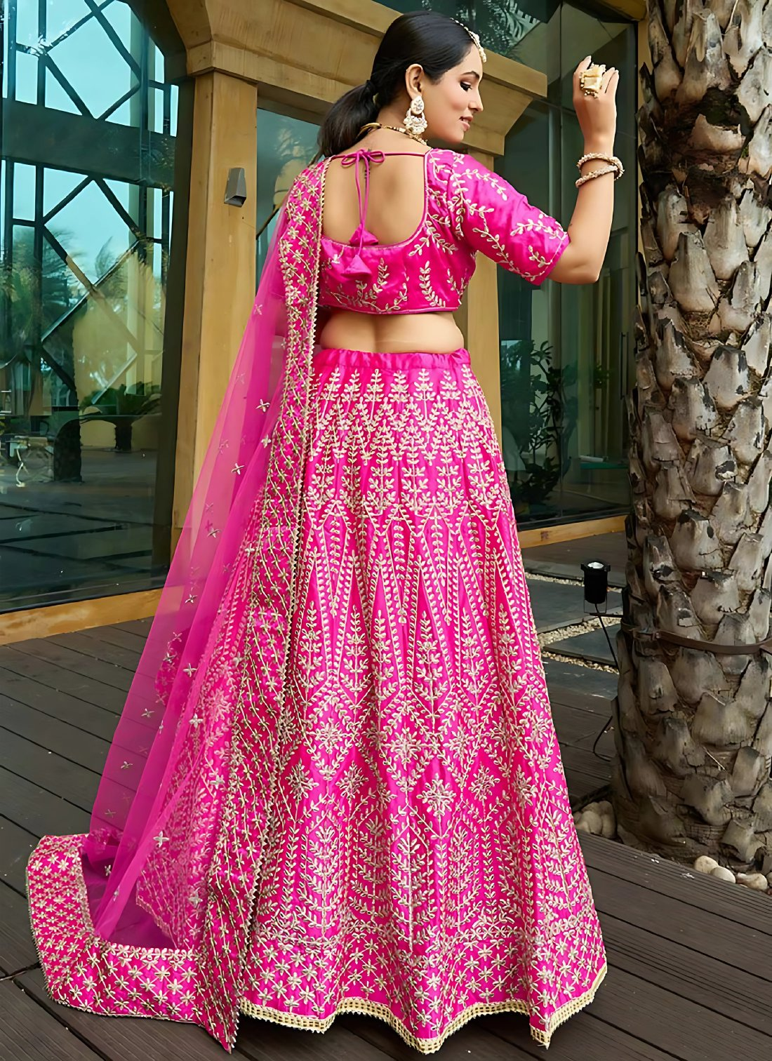 Lehenga Mart Designer Wedding Lehenga Choli For Women - Pink | Grocsy