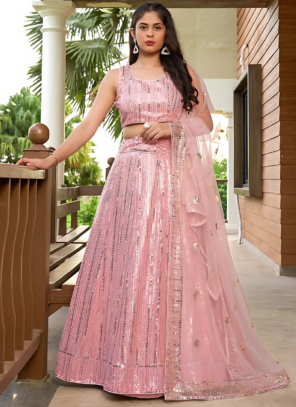 Lehenga Mart Designer Wedding Lehenga Choli For Women - Baby Pink | Grocsy