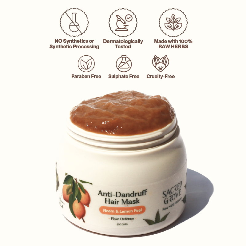 Sacred Grove Neem Leaves & Lemon Peel Anti-Dandruff Hair Mask | Grocsy